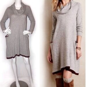 Anthropologie X Sparrow Cashmere Blend Cowl Neck Grey Dress women size XS